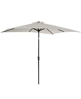 Outsunny 9' x 7' Solar Umbrella, Patio Umbrella with Led Lights