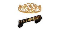 75th Birthday Sash and Tiara for Women