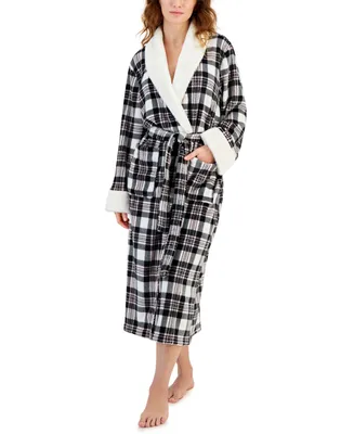 Charter Club Women's Long-Sleeve Plaid Self-Tie Robe, Created for Macy's