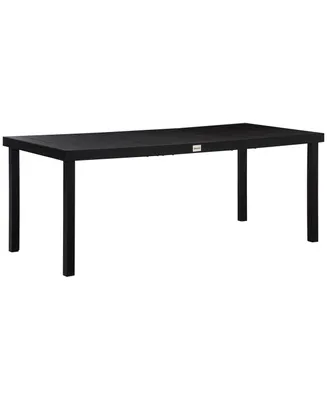 Outsunny Outdoor Dining Table for Person, Rectangular, Aluminum Metal Legs for Garden, Lawn, Patio