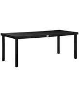 Outsunny Outdoor Dining Table for Person, Rectangular, Aluminum Metal Legs for Garden, Lawn, Patio