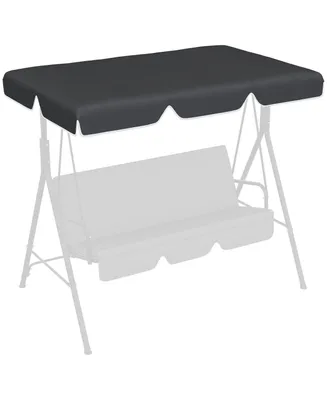 Outsunny 2 Seater Swing Canopy Replacement, Outdoor Swing Seat Top Cover, UV50+ Sun Shade (Canopy Only), Black