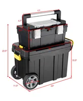 2-in-1 Rolling Tool Box Set Mobile Tool Chest Storage Organizer