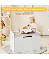 Costway Wooden Toy Box Kids Storage Chest Lift Top Bench Seat