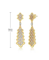 Rachel Glauber 14K Gold Plated Cubic Zirconia Dangle Earrings