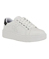 Calvin Klein Women's Daili Lace-Up Platform Casual Sneakers - White