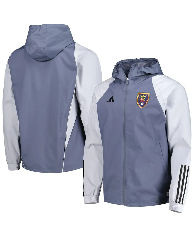 Men's adidas Charcoal Real Salt Lake All-Weather Raglan Hoodie Full-Zip Jacket