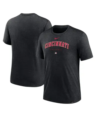 Men's Nike Heather Black Cincinnati Reds Authentic Collection Early Work Tri-Blend Performance T-shirt