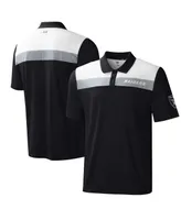 Men's Msx by Michael Strahan Black Las Vegas Raiders Warrior Color Blocked Polo Shirt