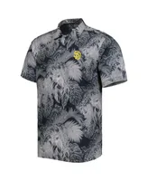 Men's Tommy Bahama Black San Diego Padres Coast Luminescent Fronds IslandZone Button-Up Camp Shirt