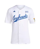 Men's adidas White Kansas Jayhawks Team Baseball Jersey