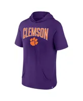 Men's Fanatics Purple Clemson Tigers Outline Lower Arch Hoodie T-shirt