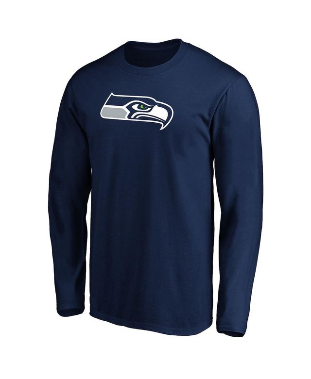 Men's Fanatics College Navy Seattle Seahawks Big and Tall Primary Team Logo Long Sleeve T-shirt