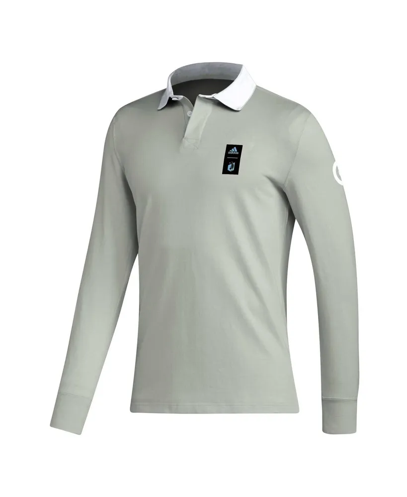 Men's adidas 2023 Player Gray Minnesota United Fc Travel Long Sleeve Polo Shirt
