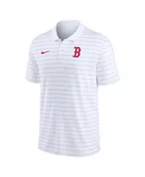 Men's Nike White Boston Red Sox Authentic Collection Victory Striped Performance Polo Shirt