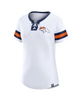 Women's Fanatics White Denver Broncos Sunday Best Lace-Up T-shirt