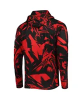 Men's Columbia Black, Red Georgia Bulldogs Super Terminal Tackle Omni-Shade Raglan Long Sleeve Hoodie T-shirt