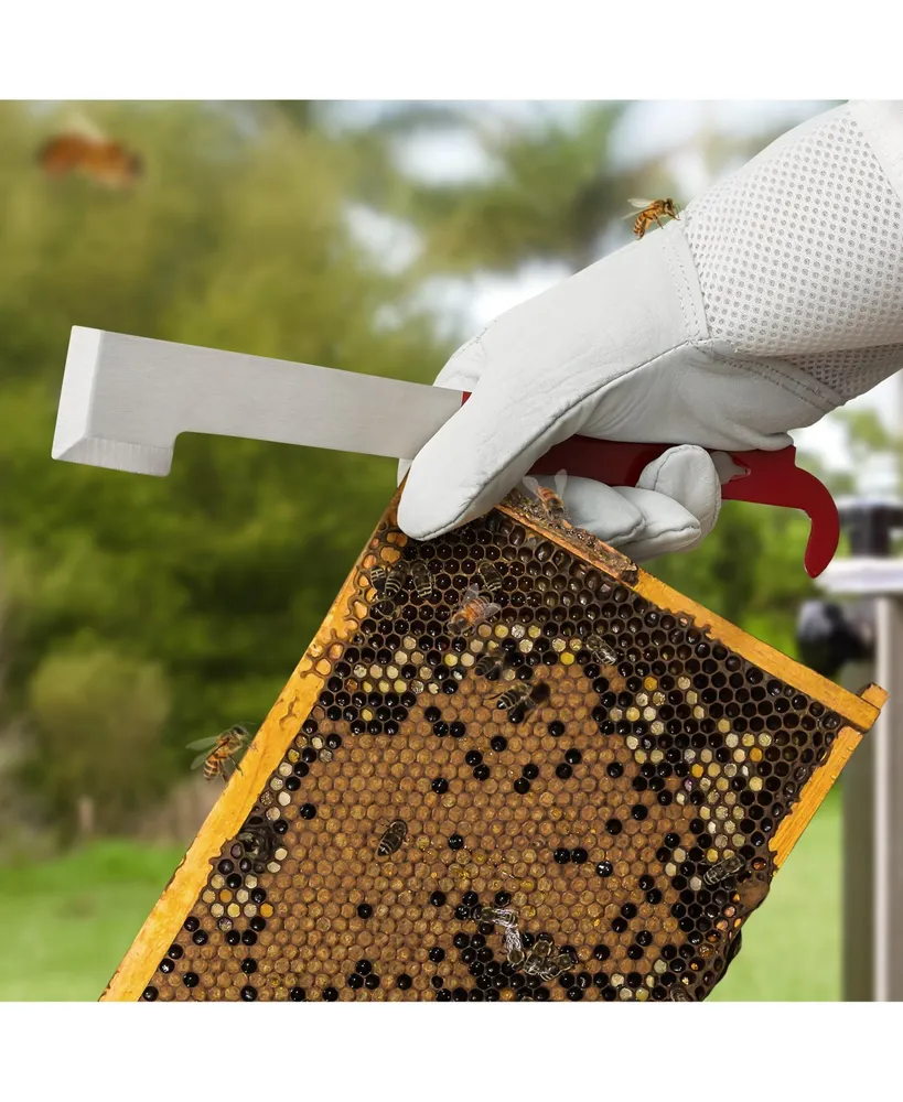 Honey Keeper 2-Pack Stainless Steel J Hook Bee Hive Tool, 10-1/2 inch Frame Lifter and Scraper, Beekeeping Equipment