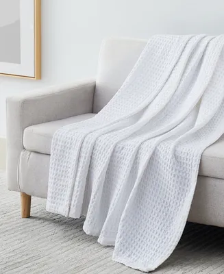 Southshore Fine Linens Cotton Waffle Weave Throw Blanket, 70" x 50"