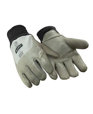 RefrigiWear Men's Insulated Fleece Lined Leather Gloves with Nitrile Coating
