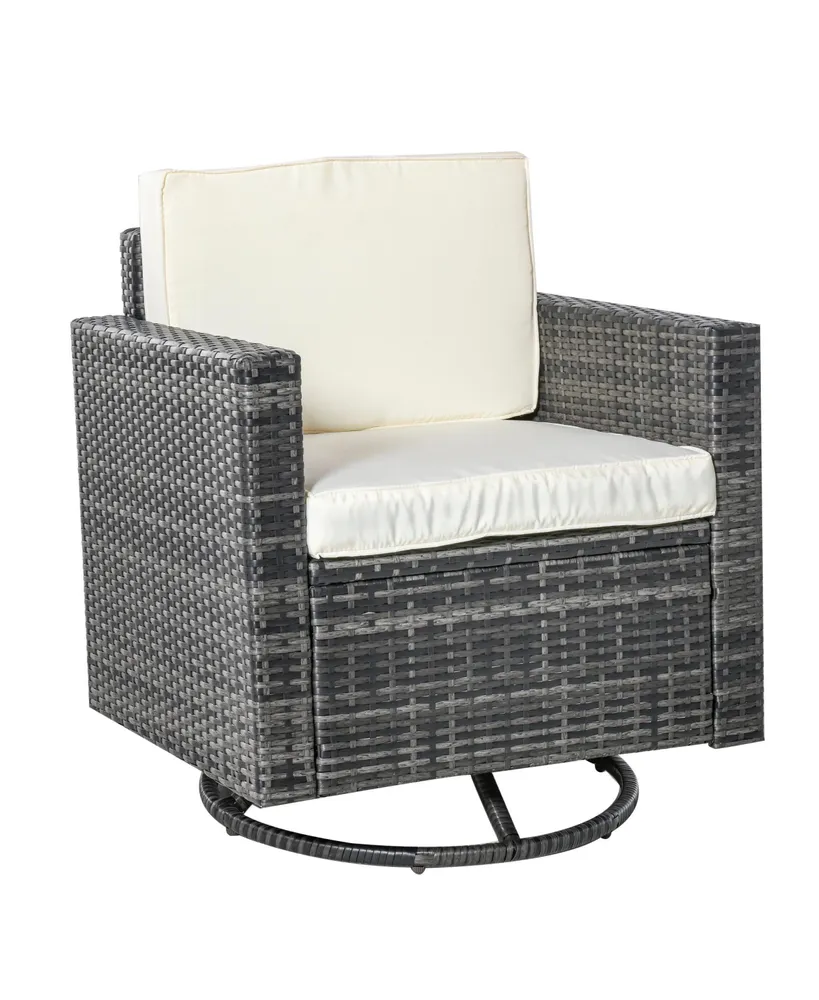 HANDMADE Rattan long chair cushion - soft seat pad with backrest swivel  patio