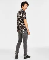 Guess Mens Floral Ikat Short Sleeve Shirt Slim Fit Jeans