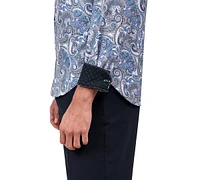 Men's Regular-Fit Non-Iron Paisley Performance Stretch Dress Shirt