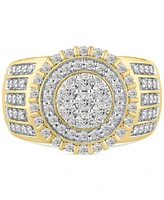 Men's Diamond Halo Cluster Ring (1-1/2 ct. t.w.) in 10k Gold