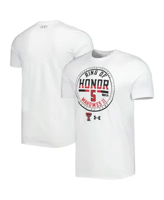 Men's Under Armour Patrick Mahomes White Texas Tech Red Raiders Ring of Honor T-shirt