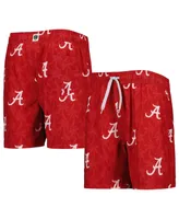 Big Boys Wes & Willy Crimson Alabama Tide Palm Tree Swim Shorts