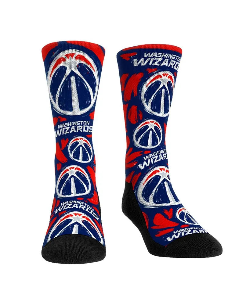 Men's and Women's Rock 'Em Socks Washington Wizards Allover Logo Paint Crew