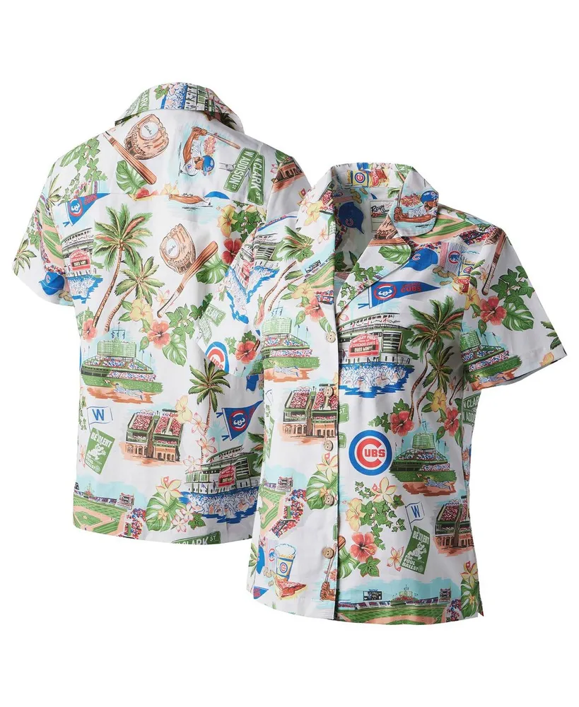 Women's Reyn Spooner White Los Angeles Dodgers scenic Camp Button-Up Shirt Size: Small