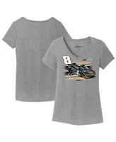 Women's Richard Childress Racing Team Collection Heather Gray Kyle Busch 3CHI Car Tri-Blend V-Neck T-shirt