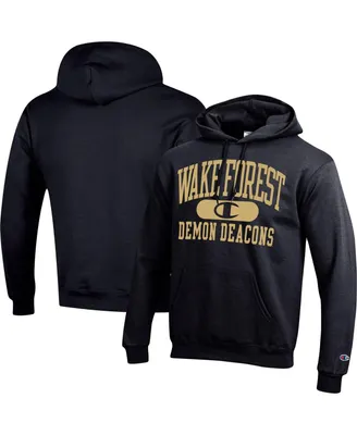 Men's Champion Black Wake Forest Demon Deacons Arch Pill Pullover Hoodie