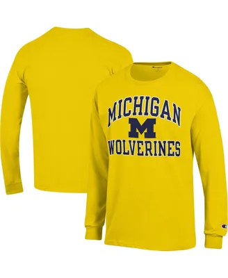 Men's Champion Maize Michigan Wolverines High Motor Long Sleeve T-shirt