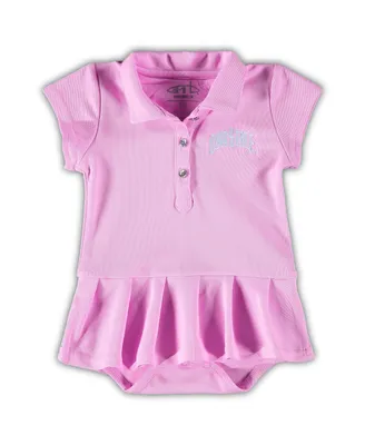 Girls Infant Garb Pink Ohio State Buckeyes Caroline Cap Sleeve Polo Shirt Bodysuit