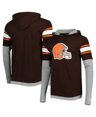 Men's New Era Brown Cleveland Browns Long Sleeve Hoodie T-shirt