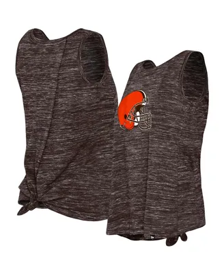 Women's New Era Brown Cleveland Browns Space Dye Tie-Back Tank Top