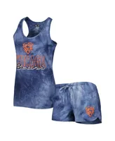 Women's Concepts Sport Navy Chicago Bears Billboard Scoop Neck Racerback Tank Top and Shorts Sleep Set