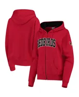 Women's Colosseum Red Illinois State Redbirds Arched Name Full Zip Primary Logo Hoodie