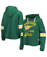 Women's Pressbox Green Oregon Ducks Super Pennant Pullover Hoodie