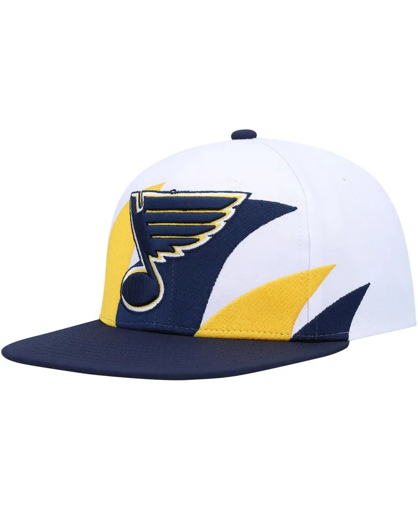 Men's Mitchell & Ness White and Navy St. Louis Blues Vintage-Like Sharktooth Snapback Hat