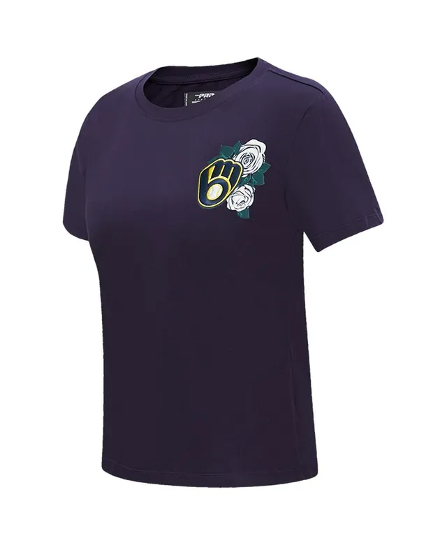 Refried Apparel Women's Navy Milwaukee Brewers Fitted T-shirt - Macy's