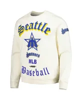 Men's Pro Standard Cream Seattle Mariners Retro Old English Pullover Sweatshirt