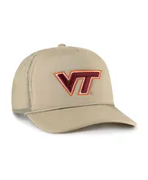 Men's '47 Brand Khaki Virginia Tech Hokies Foam Front Mesh Trucker Snapback Hat