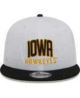 Men's New Era White and Black Iowa Hawkeyes Two-Tone Layer 9FIFTY Snapback Hat