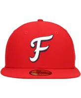 Men's New Era Red Fredericksburg Nationals Home Authentic Collection 59FIFTY Fitted Hat