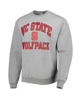 Men's Champion Heather Gray Nc State Wolfpack High Motor Pullover Sweatshirt