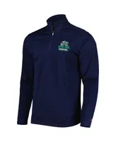 Men's Champion Navy Notre Dame Fighting Irish Textured Quarter-Zip Jacket