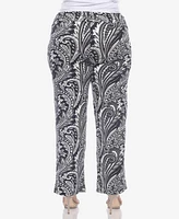 White Mark Plus Printed Wide Leg Palazzo Pants